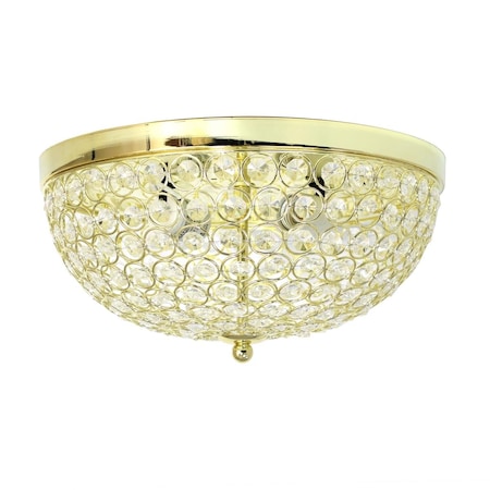 Iluminando 2 Light Elipse Crystal Flush Mount Ceiling Light, Gold, 2PK IL2519724